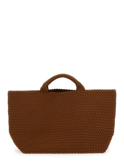 Naghedi 'st Barths Large' Brown Handbag With Woven Design In Fabric Woman