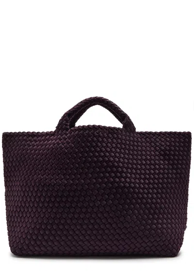 Naghedi St Barths Large Woven Tote In Aubergine