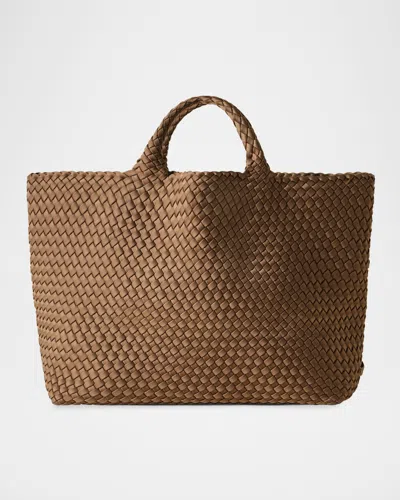 Naghedi St. Barths Large Woven Tote Bag In Mink