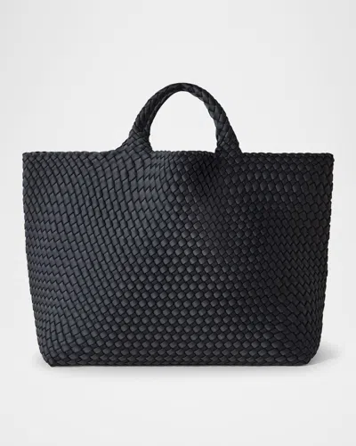 Naghedi St. Barths Large Woven Tote Bag In Onyx