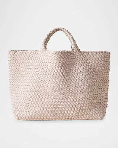 Naghedi St. Barths Large Woven Tote Bag In Shell Pink