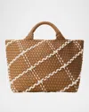 Naghedi St. Barths Medium Striped Woven Tote Bag In Brown