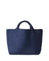 Naghedi St. Barths Medium Woven Tote In Ink Blue