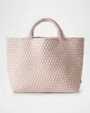 Naghedi St. Barths Medium Woven Tote Bag In Shell Pink