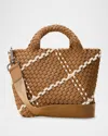 Naghedi St. Barths Small Striped Woven Tote Bag In Cove