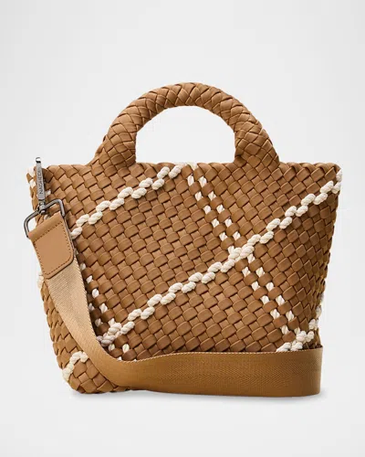 Naghedi St. Barths Small Striped Woven Tote Bag In Cove