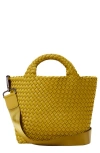 Naghedi St. Barths Small Woven Tote Bag In Chartreuse