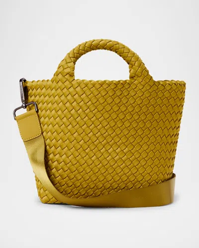 Naghedi St. Barths Small Woven Tote Bag In Chartreuse