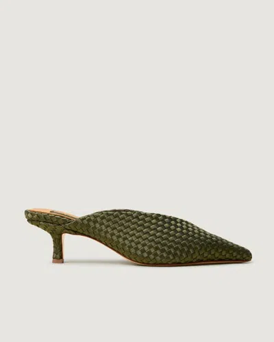 Naghedi Strada Kitten Heel Satin In Green