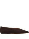 Naghedi Strada Pointed-toe Woven-design Ballet Flats In Brown
