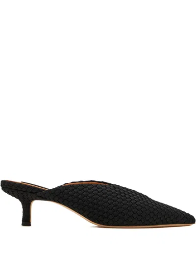 Naghedi Strada Woven-design Heeled Mules In Black