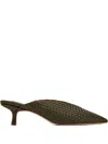 Naghedi Strada Woven Kitten-heel Mules In Green