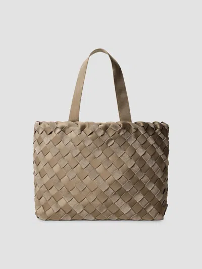 Naghedi Women's Como Medium Striped Suede Tote Bag In Bluff