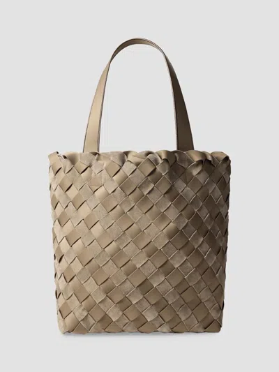 Naghedi Women's Como Shopper Striped Suede Tote Bag In Bluff