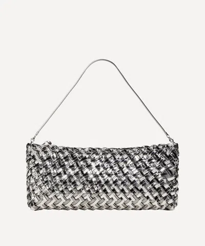 Naghedi Women's Gala Medium Metallic Clutch In Pewter