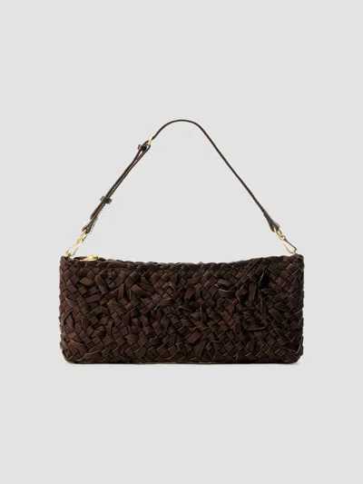 Naghedi Women's Gala Nest Weave Clutch Bag In Chocolate