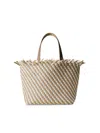 Naghedi Women's Havana Medium Stripe Tote Bag In Almaza