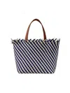 Naghedi Women's Havana Medium Stripe Tote Bag In Blue