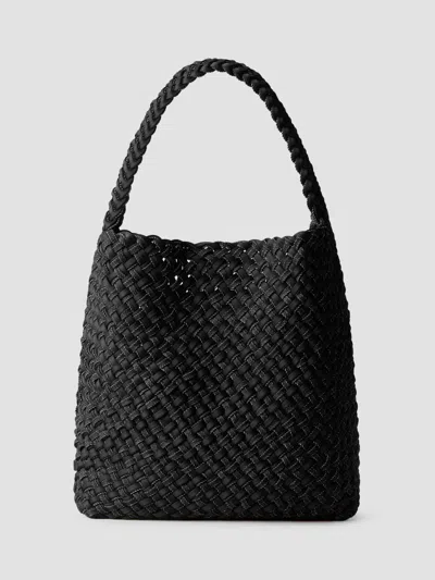 Naghedi Women's Nomad Medium Double Weave Denim Hobo Shoulder Bag In Jet