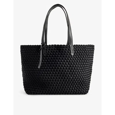 Naghedi Womens Onyx Jet Setter Small Woven Tote Bag In Black