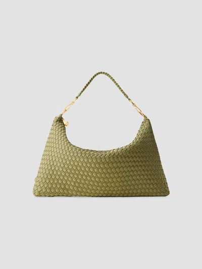 Naghedi Women's Porto Medium Half-moon Shoulder Bag In Bottle Green