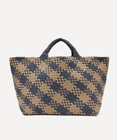 Naghedi Women's St. Barths Large Plaid Woven Tote Bag Dune