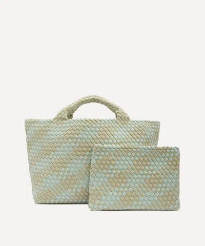 Naghedi Women's St. Barths Medium Plaid Woven Tote Bag Haze