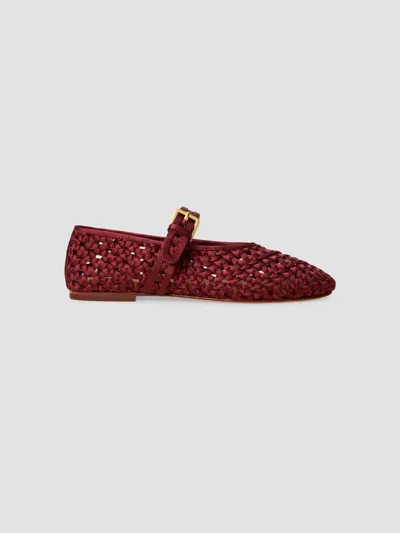 Naghedi Women's Sydney Satin Mary Jane Flats In Burgundy