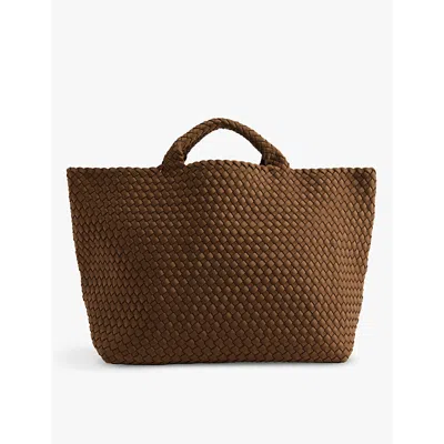NAGHEDI WOMENS MINK ST. BARTHS LARGE WOVEN TOTE BAG