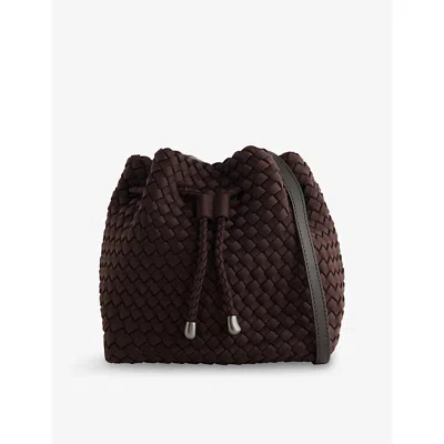 Naghedi Womens Chocolate Gramercy Medium Woven Bucket In Brown