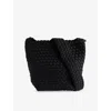 Naghedi Womens Laguna Woven Cross Body Bag Onyx In Onyx