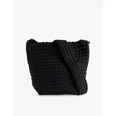 Naghedi Womens Laguna Woven Cross Body Bag Onyx