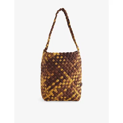 Naghedi Womens Tortoise Shell Nomad Hobo Small Woven Bag In Brown