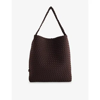 Naghedi Womens Chocolate Nomad Medium Woven Hobo Bag In Brown