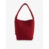 Naghedi Womens Nomad Small Woven Tote Bag Rosso