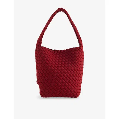 Naghedi Womens Nomad Small Woven Tote Bag Rosso