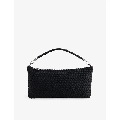 Naghedi Womens Onyx Porto Halfmoon Small Woven Shoulder Bag In Black