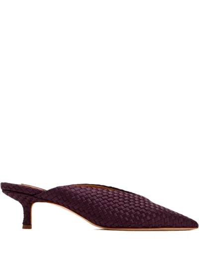 Naghedi Woven-deisgn Heeled Mules In Purple