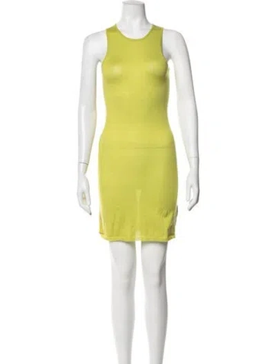 Pre-owned Nagnata Crew Neck Mini Dress In Green