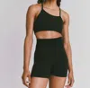 Nagnata Elliptic Crop Top In Black/dark Charcoal