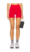Nagnata Houndstooth Wool Mini Short In Red