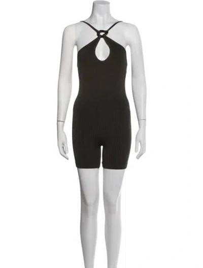 Pre-owned Nagnata Merino Wool Halterneck Romper In Black
