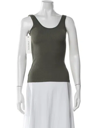 Pre-owned Nagnata Merino Wool Scoop Neck Top In Green
