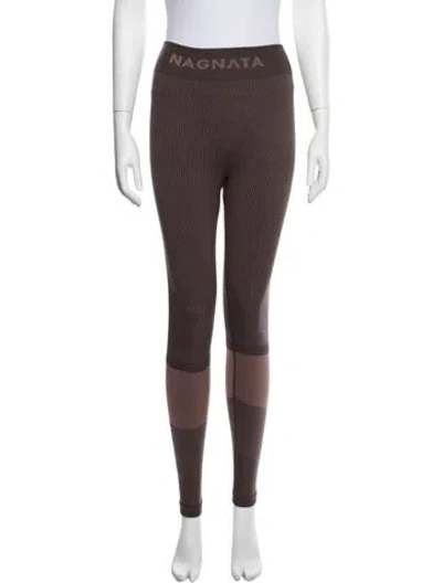 Pre-owned Nagnata Merino Wool Striped Sweatpants In Brown