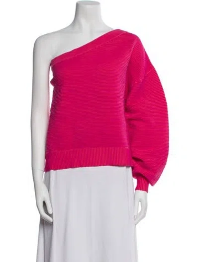 Pre-owned Nagnata One-shoulder Long Sleeve Sweatshirt In Pink