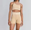Nagnata Rib Biker Short In Pistachio/marigold In Multi