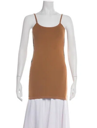 Pre-owned Nagnata Scoop Neck Sleeveless Top In Brown