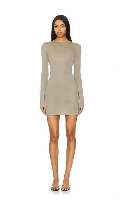 Nagnata Sheer Essentials Body Dress In Taupe