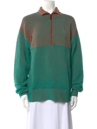 Pre-owned Nagnata Striped Long Sleeve Sweatshirt In Green