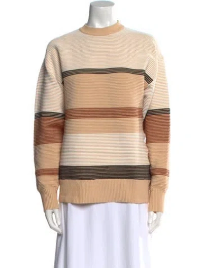 Pre-owned Nagnata Striped Mock Neck Sweatshirt In Neutral